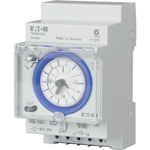 [E3K46] Eaton Reloj Interruptor Analógico 1 Interruptor Semanal Cuarzo Carril DIN - 167392