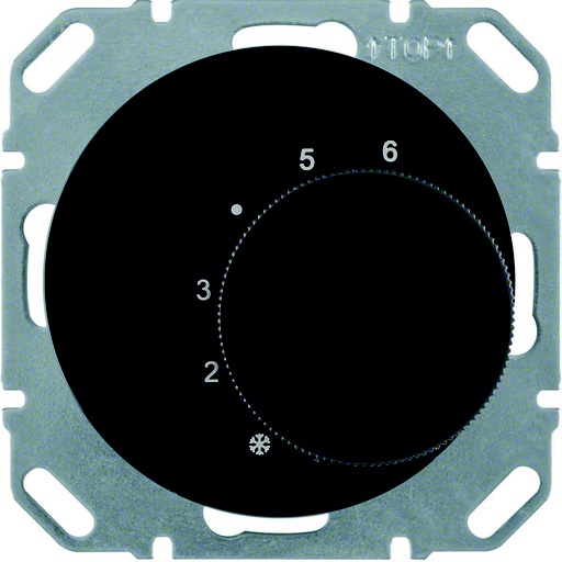 [E3K58] Termostato Hager Berker Negro Brillante Con Contacto Conmutado R1R3 - 20262045