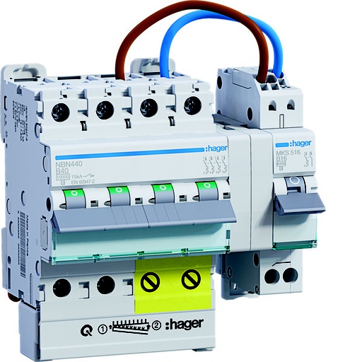 [E3KZE] Hager PV-Ersatzset mit MCB 1P+N 4P 40A B - VKS01PVG