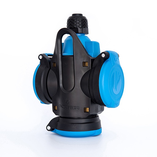 [E3KZN] Power Solid 3-Way Grounding Suspension Coupling IP54 Black/Blue (Prise européenne) - PWC163VB
