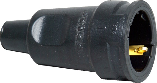 [E3M9E] Kopp Gummikontraststecker mit Erdungsstift schwarz - 1804.1600.4