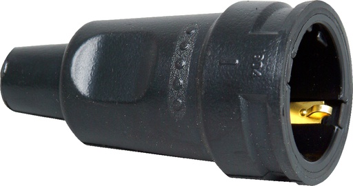 [E3M9E] Kopp Rubber Contrast Plug With Earth Pin Black - 1804.1600.4