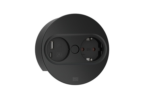 [E3MQG] Bach Twist2 230V USB Rund-Ladegerät mit 2m RA-Kabel (Europäische Steckdose) - 946.104