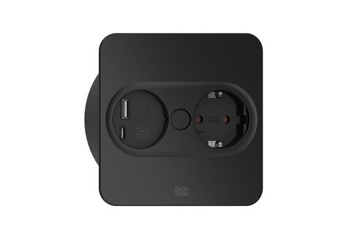 [E3MQH] Bach Twist2 230V USB Charger Square 2m RA (Europese Stekkerdoos) - 946.105