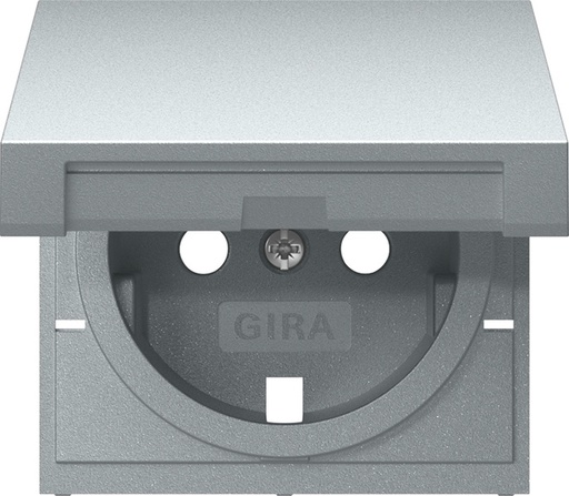 [E3MTG] Gira Schuko Cover HC System 55 Aluminum - 492226