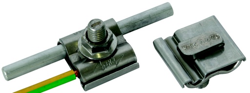 [E3NJ4] Dehn Uni Aardklem StSt Voor Rd 8-10mm en Cond 4-50mm Met M10 Schroef - 540260