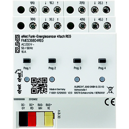 [E3PGY] Jung Enet Energy Sensor 4 Channel Din Rail - FMES36804REG