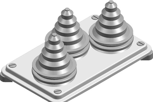 [E3PUS] ABB ZW456 Flanschplatte mit 3 Kabeldurchführungen 14-54mm - 2CPX039513R9999