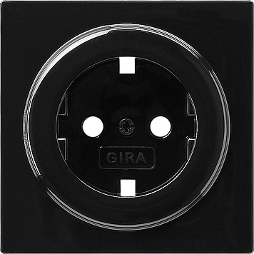 [E3QQ6] Gira Cover for Socket Outlet S-Color Black - 092047