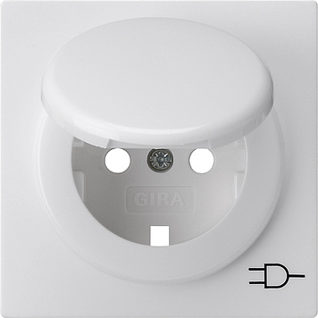 [E3QQ7] Gira S-Color Pure White Cover For Outlet With Earthing And Lid - 092240