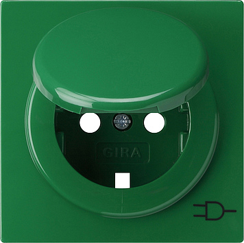 [E3QQA] Gira S-Color Green Cover For Wall Socket With Earthed Flip Lid - 092245