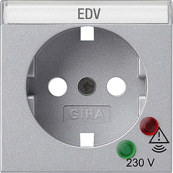 [E3QRE] Gira System 55 Aluminum Overvoltage Protection Socket Cover - 144126