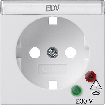 [E3QRF] Gira System 55 Outlet Cover With Overvoltage Protection White Matte - 144127
