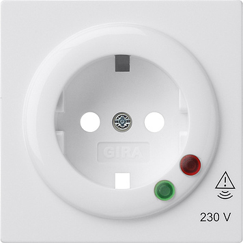 [E3QRH] Gira S-Color Couvercle de prise blanc avec protection contre les surtensions - 144140