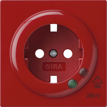 [E3QRK] Gira S-Color Couvercle rouge pour prise avec protection contre les surtensions - 144143