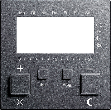 [E3QT6] Gira Abdeckung für Raumthermostat 230V mit Uhrensystem 55 Anthrazit - 146928