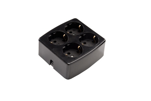 [E3DMK-X2] Martin Kaiser 4-Way Socket With Earthing Contact Black (European Socket) - 536/SW [2 pieces]