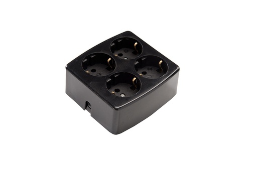 [E3DMK-X2] Martin Kaiser 4-Way Socket With Earthing Contact Black - 536/SW [2 pieces]