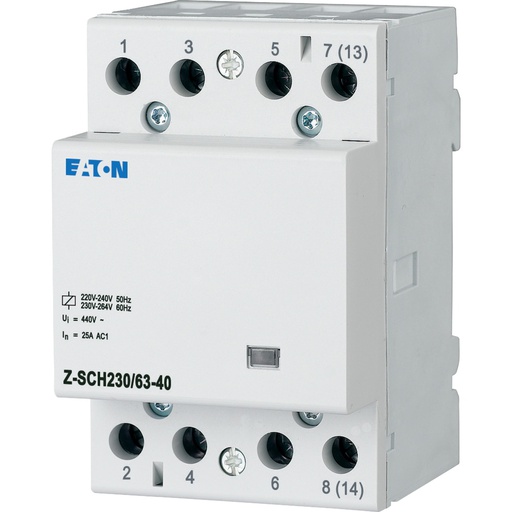 [E3DSD] Contactor de instalación Eaton 230VAC 50Hz 63A 4NO 3HP - 248856