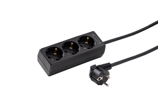 [E3ER3] Martin Kaiser 3-Way 45-Degree Socket With 1.5M Black Cable - 1045ZL/15W/SW