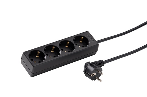 [E3ER4] Martin Kaiser 4-Way Angled Socket With 1.5m Cable Black - 1046ZL/15W/SW