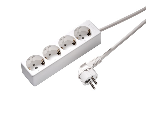 [E3FHD] Martin Kaiser 4-Way Socket With Earth 3M Cable Arctic White (European Socket) - 541ZL3-15W/KWS
