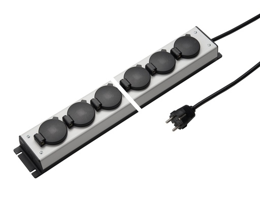 [E3FHH] Martin Kaiser Power Outlet Strip 6-Way Hinged Cover Without Switch Cable (European Socket) - 1059ZL6L-SW15