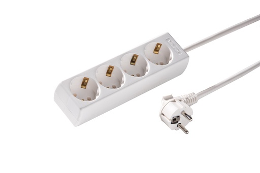 [E3FHA] Martin Kaiser 4-Way 45-Degree Socket with 5m Cable Arctic White (European Socket) - 1046ZL5-15W/KWS