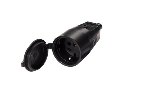 [E3FS8-X2] Martin Kaiser PVC Coupling Socket With Earthing Contact IP44 Black - 552/SW [2 pieces]