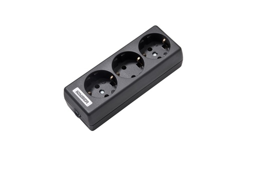 [E3GW2-X2] Martin Kaiser 3-Way Socket With Earthing Black - 1030/SW [2 pieces]