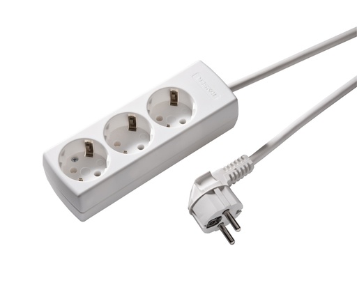 [E3H34] Martin Kaiser 3-Way 45 Degree Socket With 5M Cable Arctic White - 1047ZL5-15W/KWS