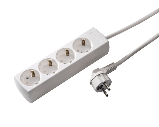 [E3H37] Martin Kaiser 4-Way Socket 45 Degree With Earthing Contact And 3M Cable (European Socket) - 1048ZL3-15W/KWS