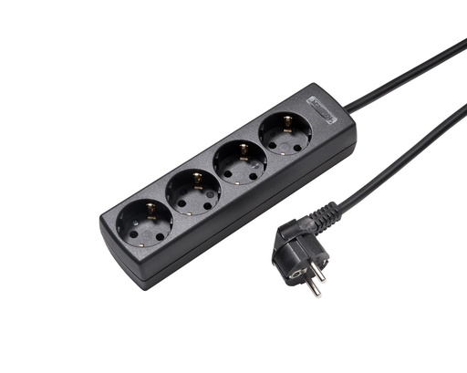 [E3H39] Martin Kaiser 4-Way Socket Black Cable 45 Degree 1.5m (European Socket) - 1048ZL/15W/SW