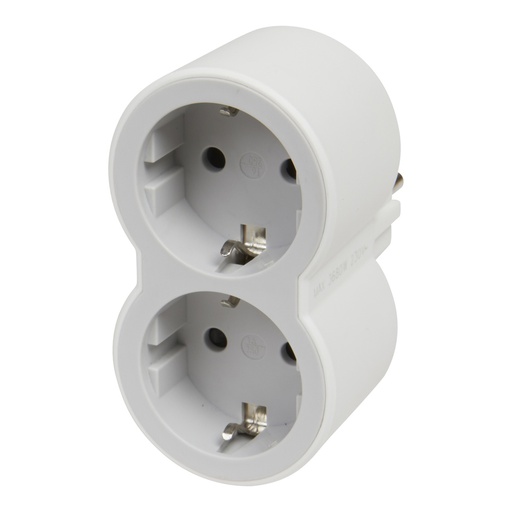 [E3HK2-X2] Legrand Domino 2x2P+A Grey-White Plug Socket - 694516 [2 pieces]