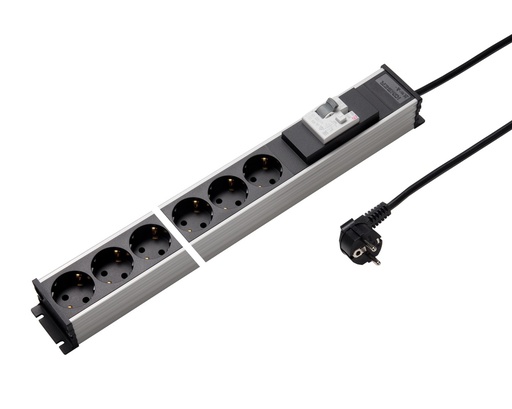 [E3HVX] Martin Kaiser 6-Way Power Strip With 16A GFCB And 3M Cable (European Socket) - 1137ZL6L-SW3