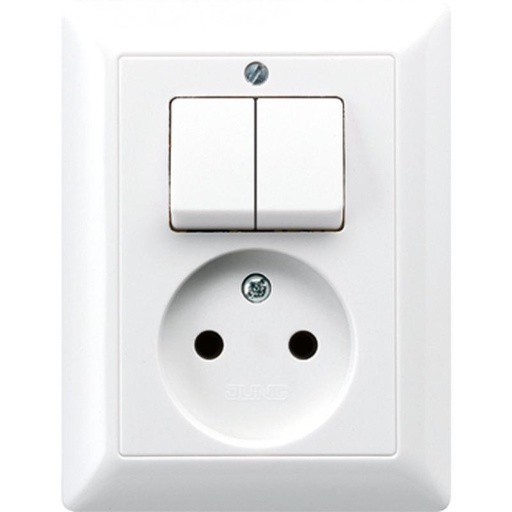 [E3HW8] Interruptor y toma de corriente combinados Jung AS500 Alpin blanco - AS5545EUWW
