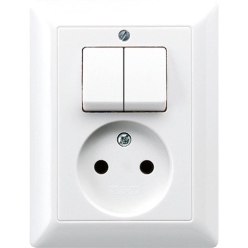 [E3HW8] Jung AS500 Alpin White Combination Series Switch And Socket - AS5545EUWW