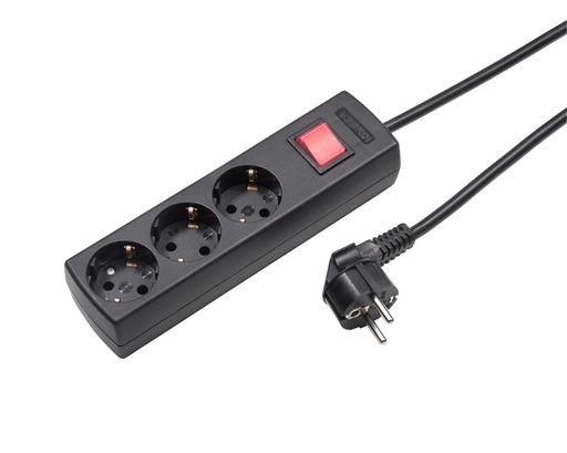 [E3J7W] Martin Kaiser 3-Way Socket With Switch And 1.5m Cable (European Socket) - 1049ZL/15W/SW