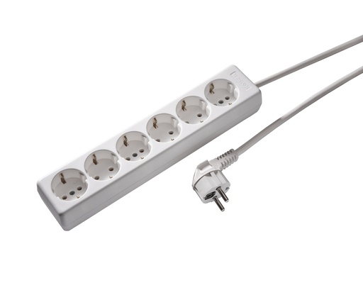 [E3J89] Martin Kaiser 6-voudige contactdoos 90 graden met 3M kabel Arctic White (Europese Stekkerdoos) - 1060ZL3-15W/KWS
