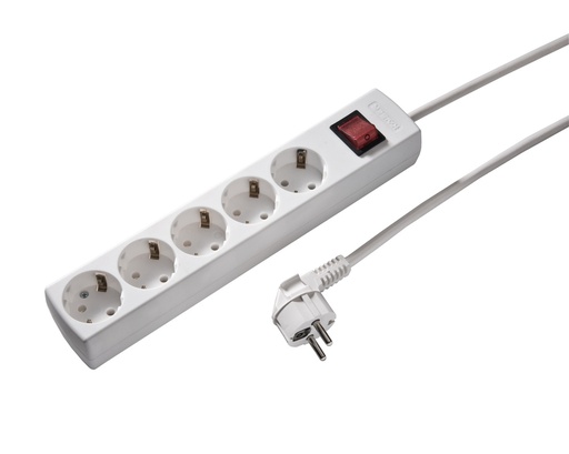 [E3J9T] Martin Kaiser 5-Way 45 Degree Socket With Switch And 3m Cable (European Socket) - 1085ZL3-15W/KWS