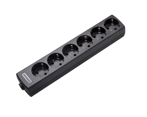 [E3J9W] Martin Kaiser 6-Way 45 Degree Earthing Socket Black (European Socket) - 1086/SW