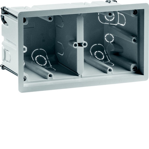 [E3JUD] Hager Berker 2 Gang Wall Box For Flush Mounting Light Grey - 18721020