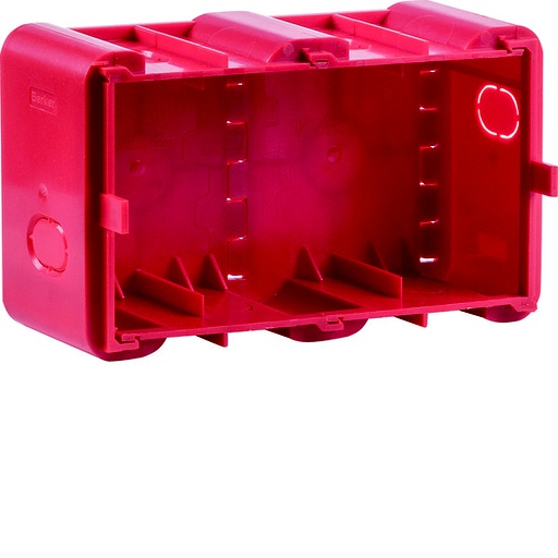 [E3JU9] Hager Berker 2-Gang Wall Box For Flush-Mounted Installation Red - 18720020