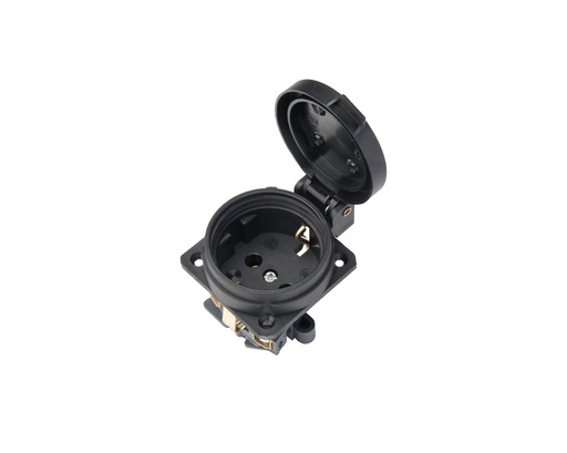 [E3JWU-X2] Martin Kaiser 1-Way Flush-Fitting Socket With Hinged Cover Black - 399/SW [2 pieces]