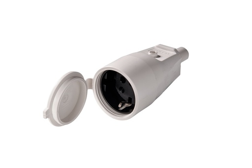 [E3JXH-X2] Martin Kaiser Grey PVC Coupling Socket IP44 With Shutter And Earthing - 552K/GR [2 pieces]