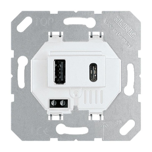 [E3KP5] Jung USB Oplaadcontactdoos Type A en C Alpine Wit - USB15CAWW