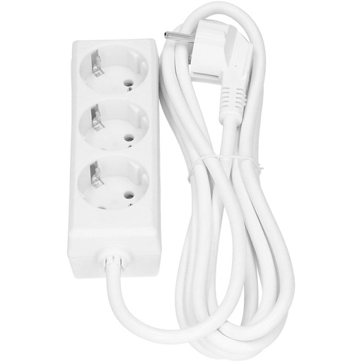 [E3MJV] Bachmann Selly 3x 230V 3M White Power Cable (European Socket) - 387.271S