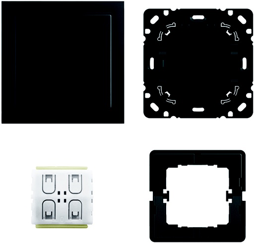 [E3MKJ] ABB Busch-Jaeger Future FoH Schakelaarset Mat Zwart 3 Sets - 2CKA006710A0021