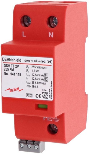 [E3MPW] Bouclier parafoudre combiné Dehn Type 1+2 monophasé TT - 941115