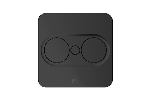 [E3MQF] Bach Twist2 2x230V Square Matte Black Office Built-In Plug Socket (European Socket) - 946.101